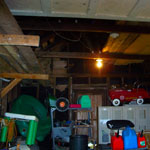 Garage, summer, 2003, unergounds and , 3 wires, and top, 2-light!