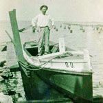 Great, great grant Sidney Freethey, Fernandina, FL. Sea: "O.U.", (4 in x 8 in); me, new Cabin, Quaker Hill, Pawling, NY, 2003.